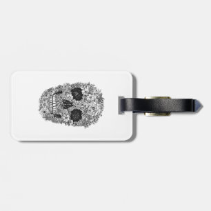 Floral Skull Luggage Tag