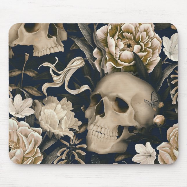 floral skull mouse mat (Front)