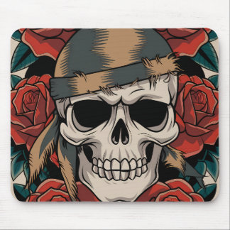 Floral skull mouse mat