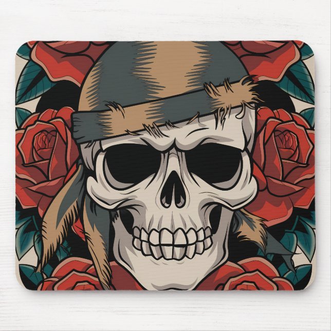 Floral skull mouse mat (Front)