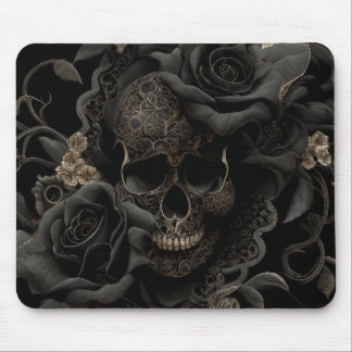 Floral Skull Mouse Pad