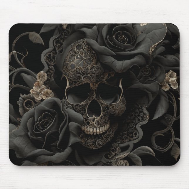 Floral Skull Mouse Pad (Front)
