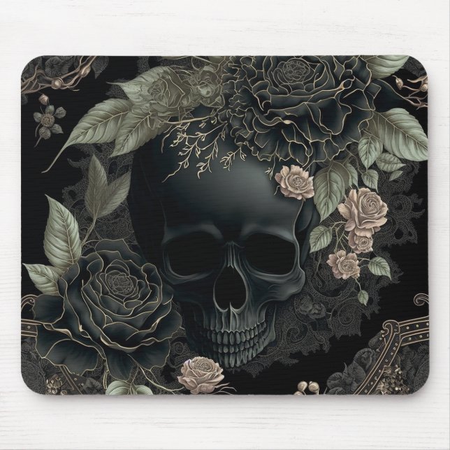 Floral Skull Mousepad (Front)