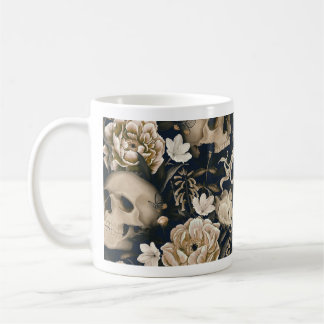 floral skull mug