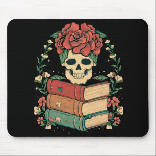 Floral Skull on your Books Mouse Mat