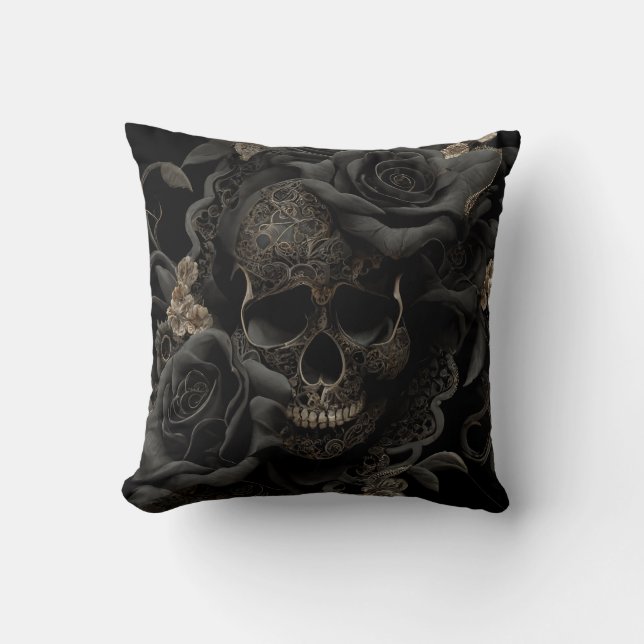 Floral Skull Pillow (Front)