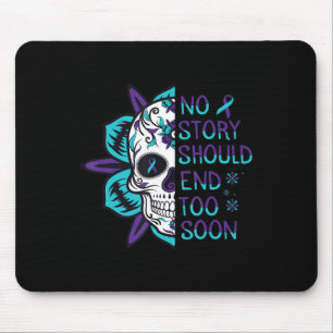 Floral Skull Suicide Awareness Mental Health  Mouse Mat