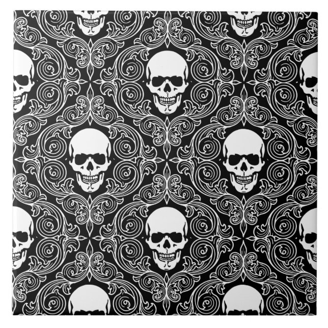 Floral Skull Tile (Front)