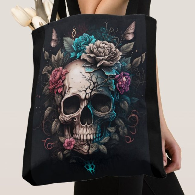 Floral Skull Tote Bag (Creator Uploaded)