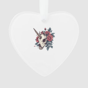 Floral Skull Unicorn (1) Ornament