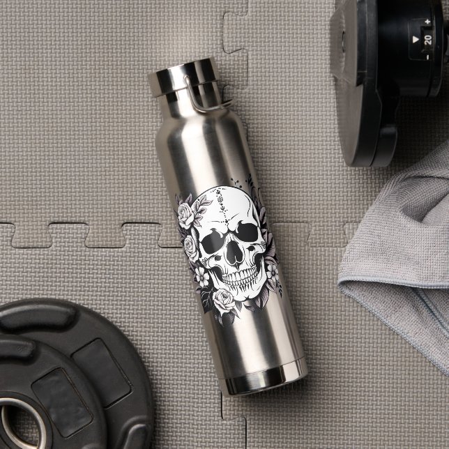 Floral Skull Water Bottle (Gym)