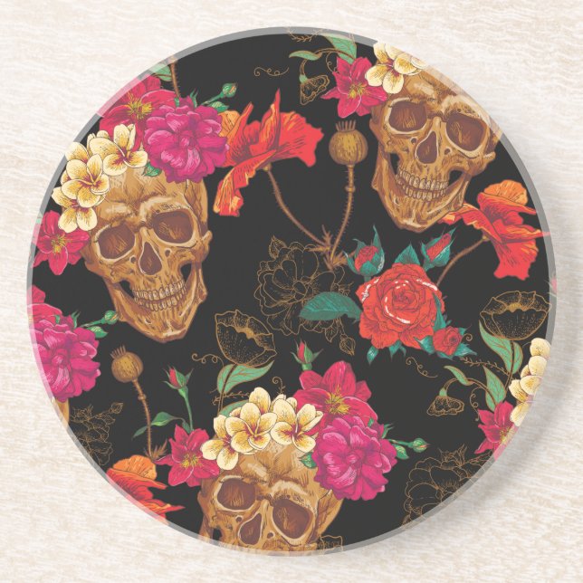 Floral Skulls Coaster (Front)