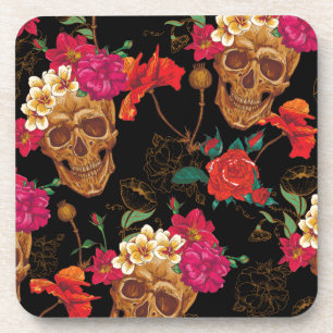 floral Skulls Coaster