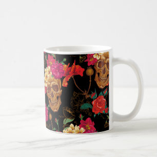 floral Skulls Coffee Mug