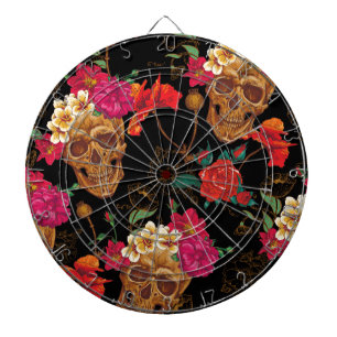 floral Skulls Dartboard