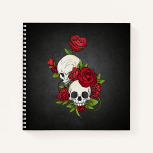 Floral Skulls Dia de los Muertos   Notebook