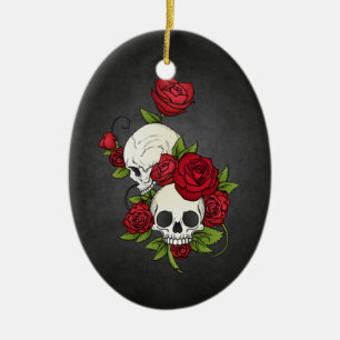 Floral Skulls Dia de los Muertos Ornament
