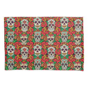 Floral Skulls Pattern Pillowcase