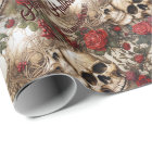 Floral Skulls Red Roses Gothic Wedding Halloween