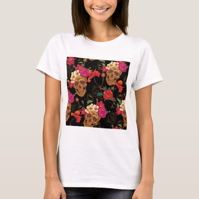 floral Skulls T-Shirt (Front)