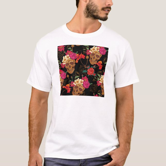 floral Skulls T-Shirt (Front)