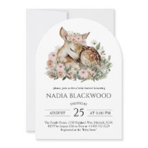 Floral Sleeping Baby Deer Watercolor Baby Shower
