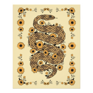 Floral snake photo print