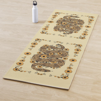 Floral snake yoga mat