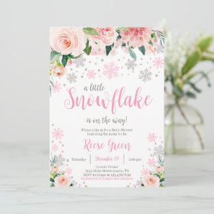  Floral Snowflake Baby Shower Invitation