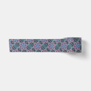 Floral Snowflake Pink Blue Green Satin Ribbon