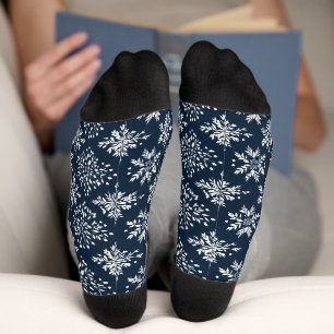 Floral Snowflakes Pattern Socks