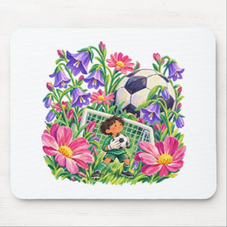 Floral Soccer Goalkeeper Purple Pink Sports Gift Mouse Mat