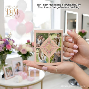 Floral Soft peach kaleidoscopic Script Best Mum Coffee Mug