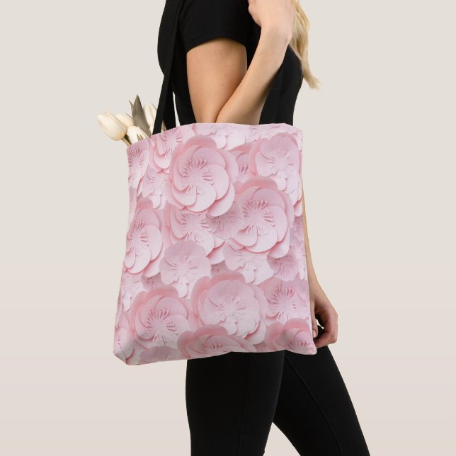  Floral Soft Pink Colours Tote Bag (Close Up)