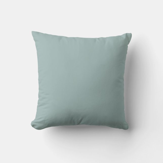 Floral Solid Blue Grey Reversible Pillow (Front)