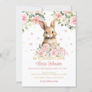 Floral Some Bunny Birthday Invitation