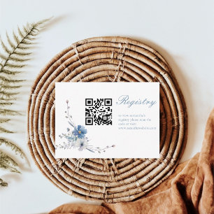 Floral Something blue before i do Bridal  registry Enclosure Card