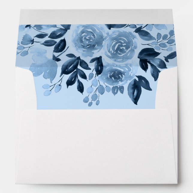 Floral Something Blue Before I Do Bridal Shower Envelope (Back (Bottom))