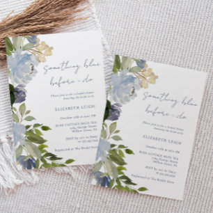 Floral Something Blue Before I Do Bridal Shower  Invitation