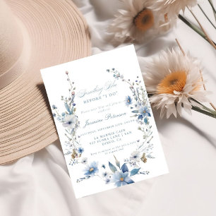 Floral Something blue before i do Bridal Shower Invitation
