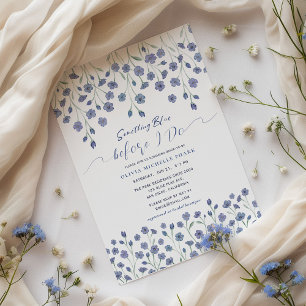 Floral Something Blue Before I do Bridal Shower  Invitation