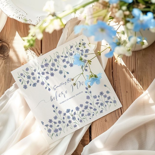 Floral Something Blue Before I do Bridal Shower Napkin (Creator Uploaded)