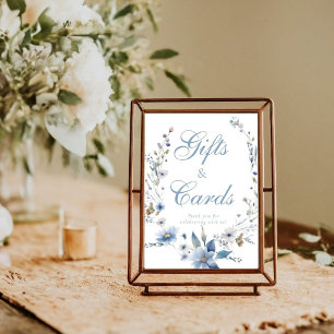 Floral Something blue before i do Gift & Card Sign