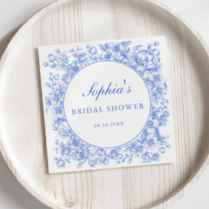 Floral Something Blue Bridal Shower  Napkin