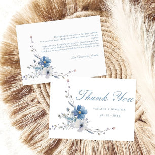 Floral Something blue Bridal Shower Thank You Card