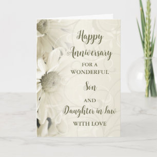 Floral Son & Daughter in Law Anniversary Card