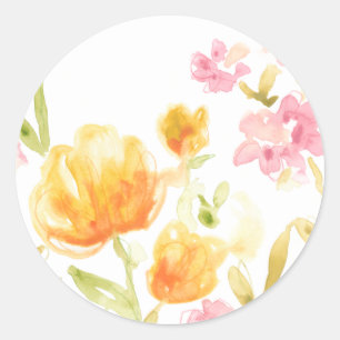 Floral Song I Classic Round Sticker