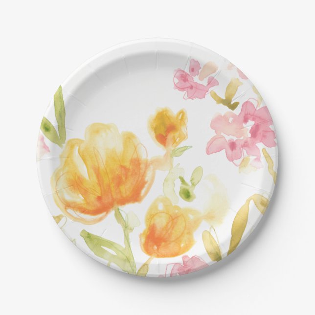 Floral Song I Paper Plate (Front)