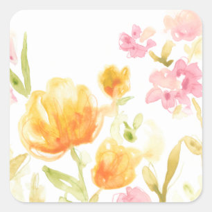 Floral Song I Square Sticker