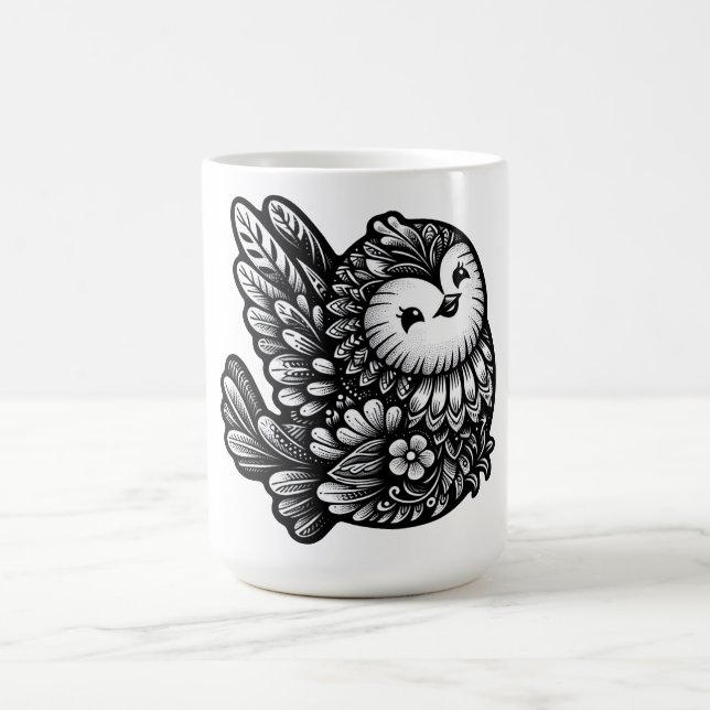 Floral Songbird Art Coffee Mug (Center)